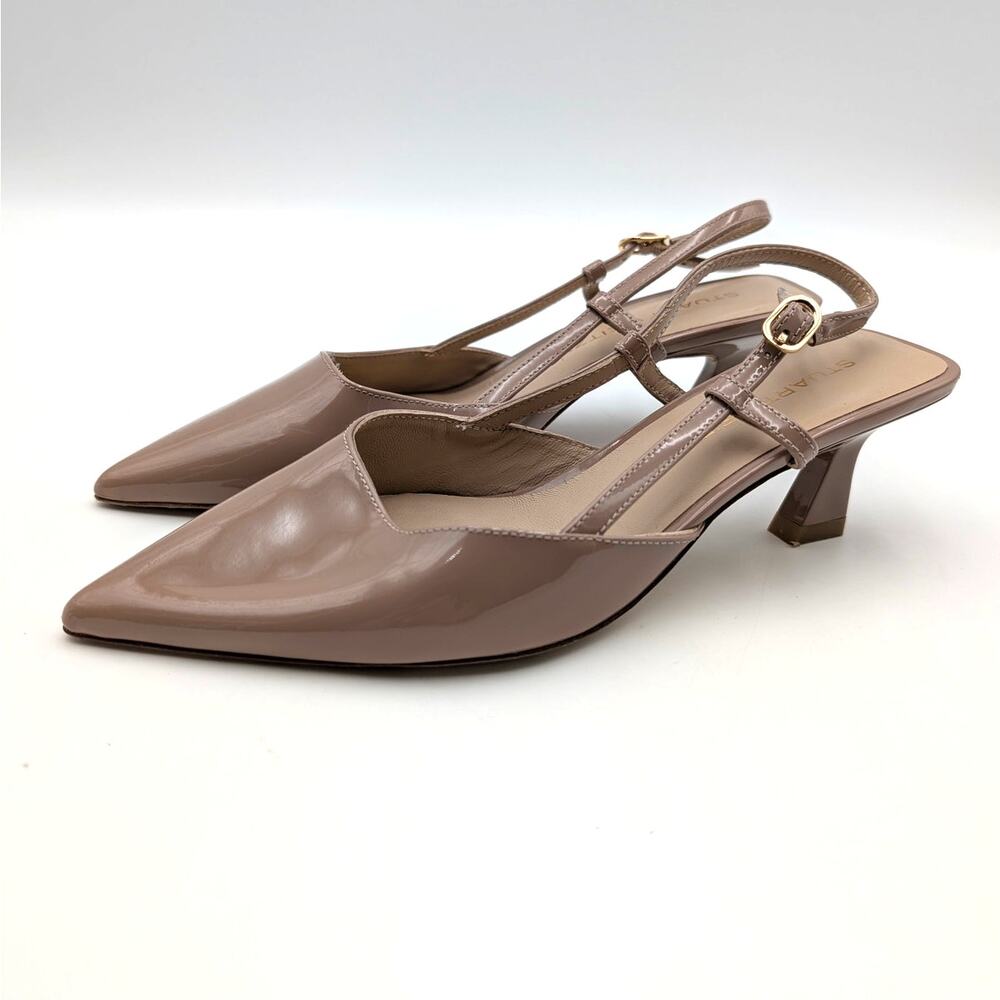 Stuart Weitzman Vinnie 50 Slingback Heel Pumps Pointed Toe Fawn Sz US5.5B EU36.5
